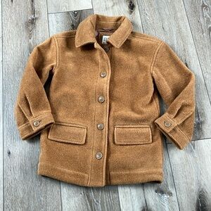 Gap Kids Boucle Jacket Tan Brown Button Down Small